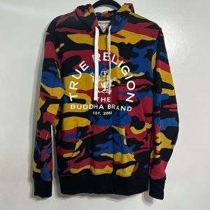 True religion Men's Camo Logo Hoodie